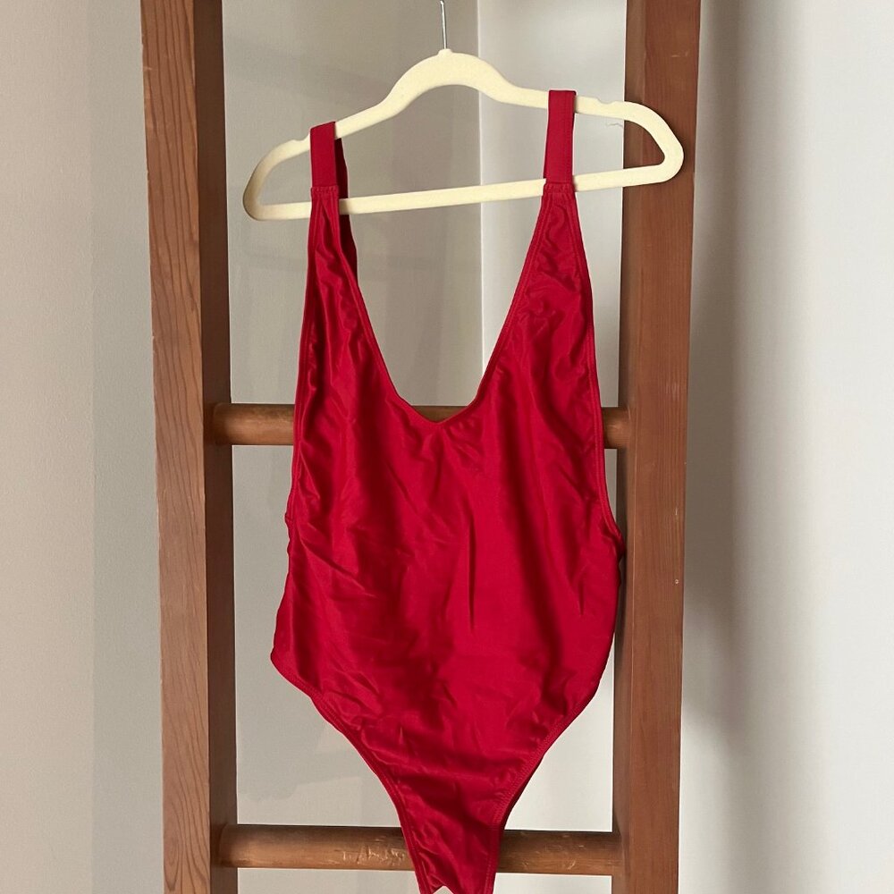 Mime Red Plunge Bathing Suite - Medium